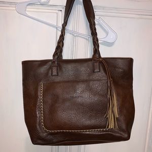 Leather Purse with Braided Straps